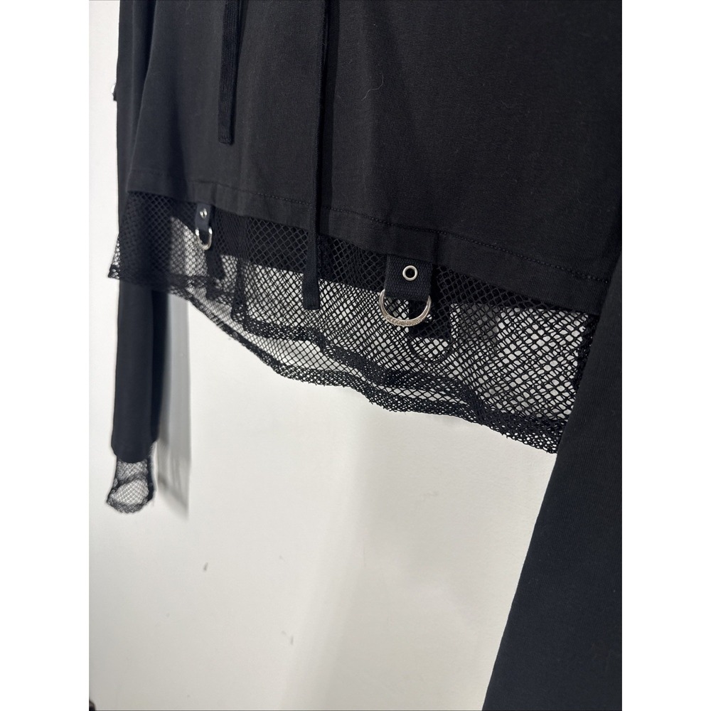 Killstar Black Long Sleeve Cropped I Don't Care Hoodie Womens XS Goth Emo Witchy - Picture 6 of 11